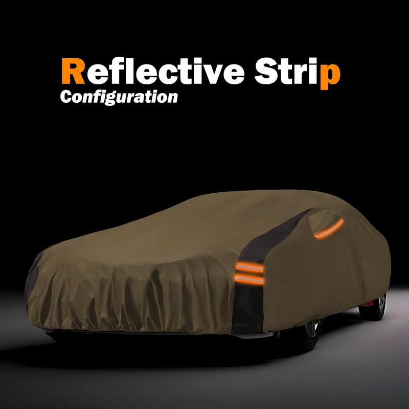 FSGRICH Tacoma Car Cover Waterproof All Weather Compatible with Tacoma 2005-2024, Outdoor Heavy Duty Anti-UV Car Covers Rain Sun Snow Protection with Zipper and Windproof Buckle - Image 4